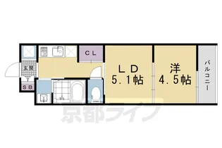 アドバンス京都リエートⅠ【403号室】の間取り