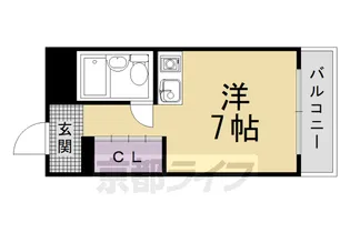 グランデ西京極【204号室】の間取り