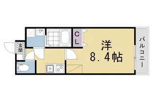 京都府京都市北区上賀茂葵之森町【アパート】の間取り