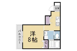 京都府京都市北区上賀茂葵之森町【アパート】の間取り