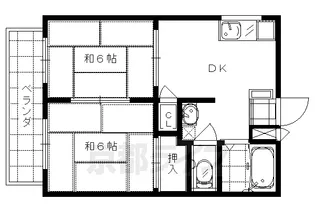 サキハイツ淀【B-203号室】の間取り