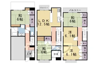 京都府京都市左京区吉田近衛町【一戸建】の間取り