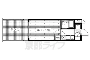 デトムワン京大前Ⅱ【104号室】の間取り