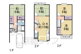 京都府京都市伏見区羽束師鴨川町【テラスハウス】の間取り