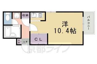 ライオンズマンション三条口【4階】の間取り