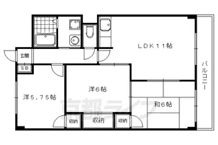 高野川ハイツ【502号室】の間取り