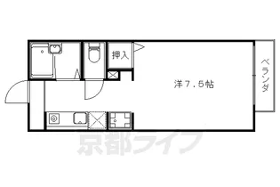 京都府京都市山科区御陵天徳町【アパート】の間取り