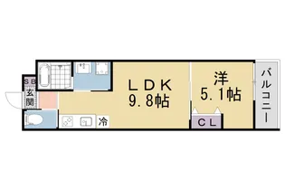 (仮称)LEI椥辻勧修【203号室】の間取り