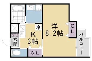 (仮称)LEI椥辻勧修【107号室】の間取り
