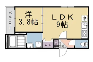フラッツ六地蔵【3階】の間取り