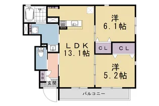 アムール京都梅小路【1階】の間取り