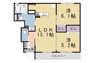 アムール京都梅小路【1階】の間取り