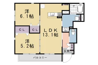アムール京都梅小路【1階】の間取り