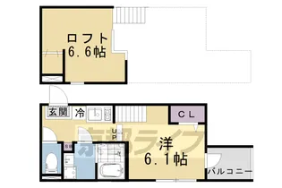 ハーモニーテラスフォース椥辻【1階】の間取り