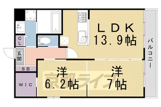 SILK HOUSEとなみ 3号館【101号室】の間取り