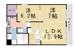 SILK HOUSEとなみ 3号館【102号室】の間取り