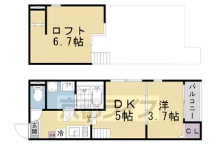 ハーモニーテラス東野八反畑町Ⅱ【1階】の間取り