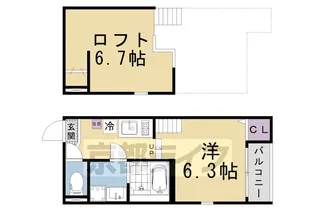 ハーモニーテラス東野八反畑町Ⅱ【1階】の間取り