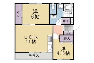 若山台住宅27号棟【105号室】の間取り