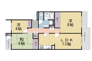 若山台第2住宅2号棟【3階】の間取り