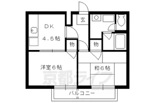 京都府京都市北区小松原南町【アパート】の間取り