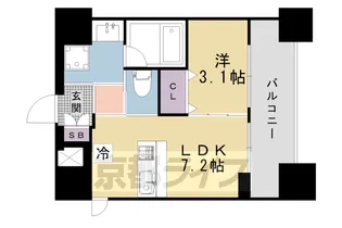 STANDZ京都二条【101号室】の間取り
