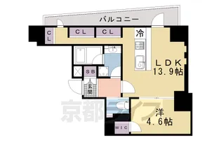 STANDZ京都二条【102号室】の間取り