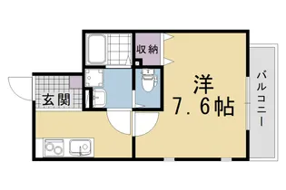仮)石田内里町ハイツ【2階】の間取り
