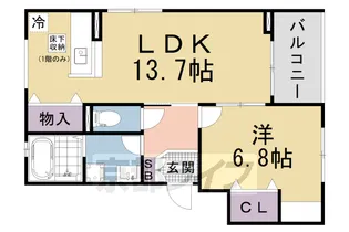 プレミール京都【1階】の間取り