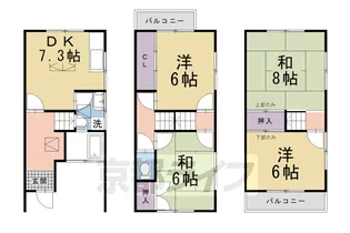 京都府宇治市五ケ庄【一戸建】の間取り