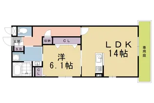 Comfy Court五条西洞院【1階】の間取り