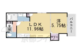 京都府京都市山科区厨子奥尾上町【アパート】の間取り