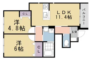 ユアメゾン加茂街道【101号室】の間取り