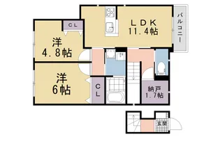 ユアメゾン加茂街道【201号室】の間取り