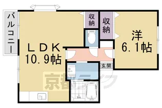 京都府京都市山科区四ノ宮大将軍町【アパート】の間取り