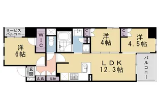 ラシュレ京都西大路【1001号室】の間取り