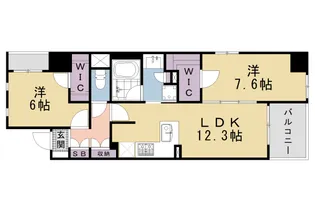 ラシュレ京都西大路【801号室】の間取り