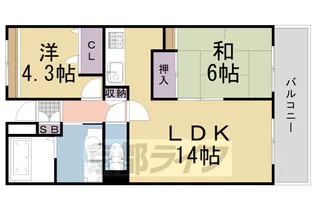 ベルク長岡京【5階】の間取り