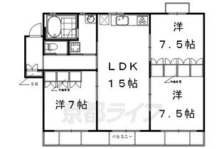 アーバネックス三条【308号室】の間取り