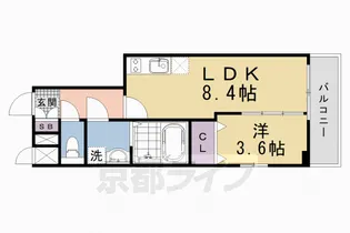 THEORY KYOTO AURA【2階】の間取り