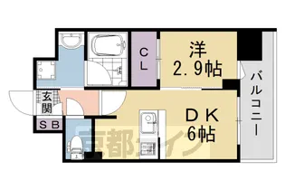 ゼフィランサス西大路【803号室】の間取り