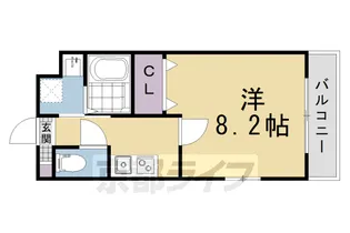 クオリエ丹波口【102号室】の間取り