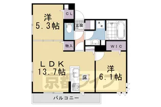 GRAMM東小野堀町EAST【1階】の間取り
