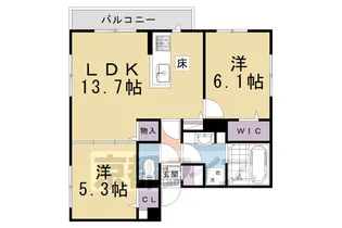 GRAMM東小野堀町EAST【1階】の間取り