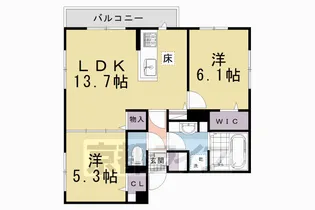 GRAMM東小野堀町WEST【1階】の間取り