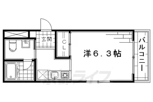 シティハウス丹波橋【312号室】の間取り