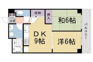 京都府京都市右京区太秦上ノ段町【マンション】の間取り
