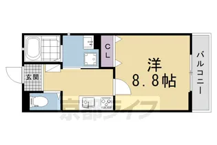 ユアメゾン西賀茂【1階】の間取り