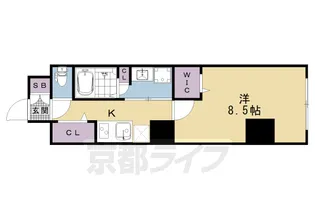 グロスロシェ七条【1階】の間取り