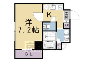 グロスロシェ七条【1階】の間取り